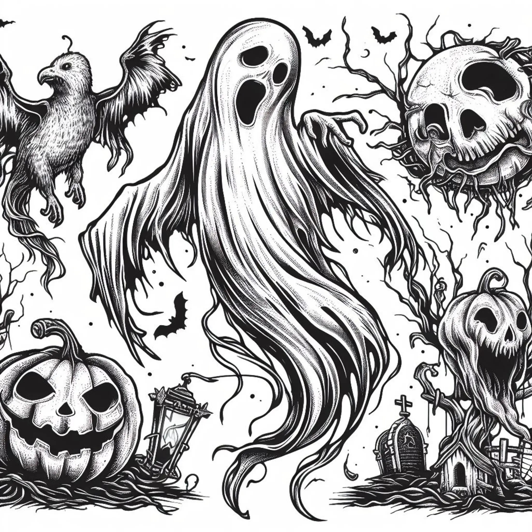 ghost coloring pages for adults 3