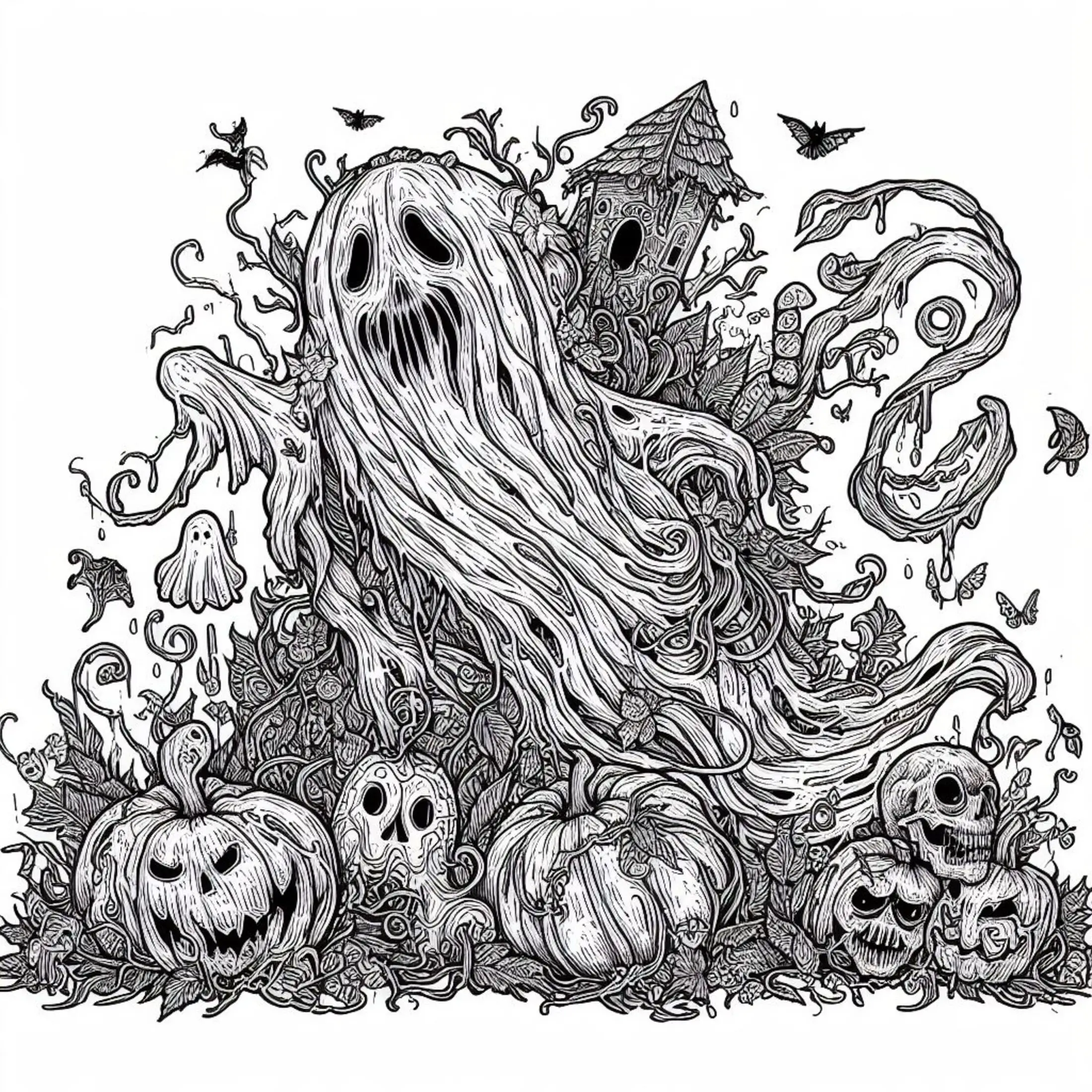 ghost coloring pages for adults 4