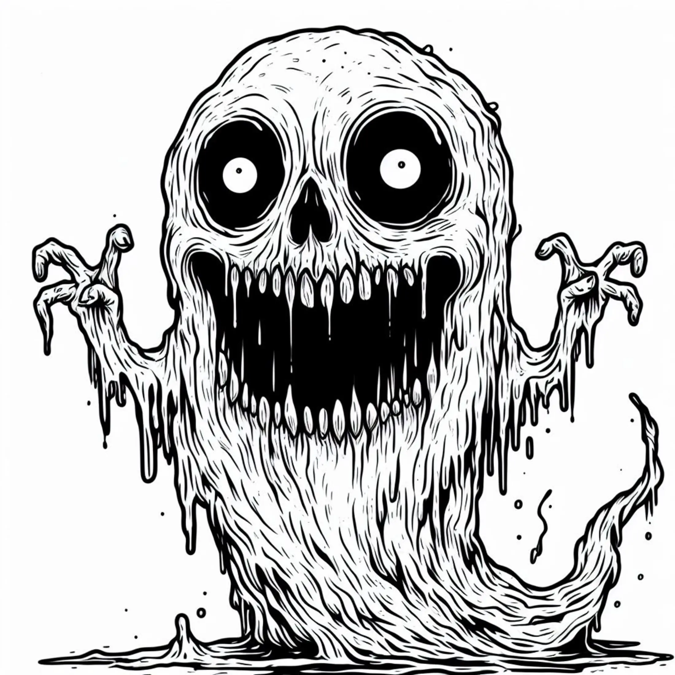 ghost clipart & coloring pages for adults